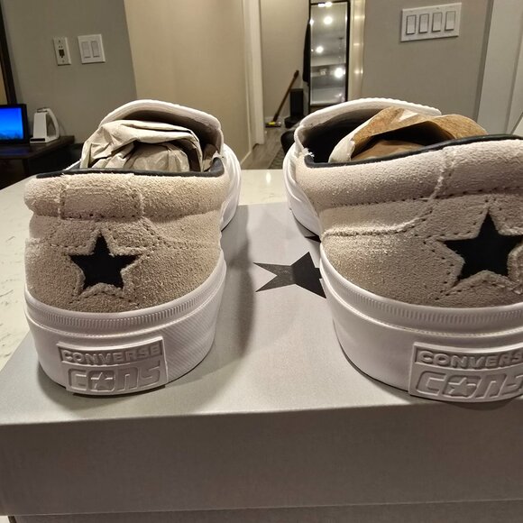 Converse Cons One Star CC Pro A11170C Suede Slip On Cream Skate Shoes MENS 10 - Picture 5 of 12